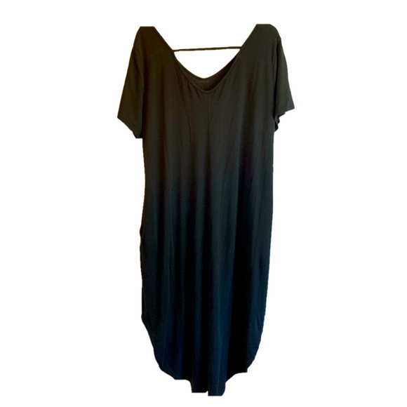 Kanceystore Dresses & Skirts - Kanceystore Black Oversized T-Shirt Dress 2X Plus Size Casual Loose Tunic Dress